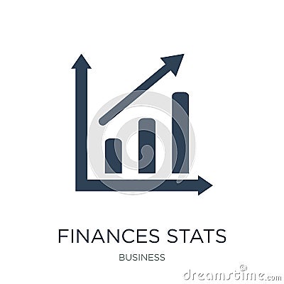 finances stats bars graphic with up arrow icon in trendy design style. finances stats bars graphic with up arrow icon isolated on Vector Illustration