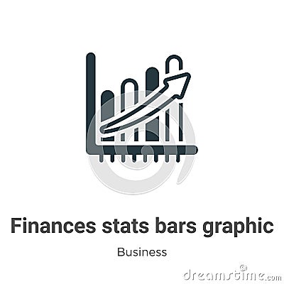 Finances stats bars graphic with up arrow vector icon on white background. Flat vector finances stats bars graphic with up arrow Vector Illustration