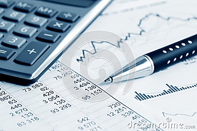 Financial accounting stock market graphs charts Stock Photo