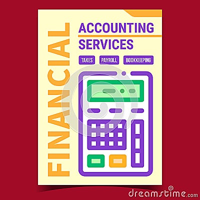 Financial Accounting Services Promo Banner Vector Vector Illustration