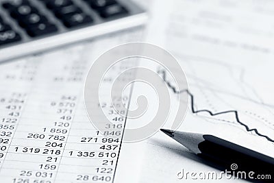 Financial accounting stock market graphs analysis Stock Photo