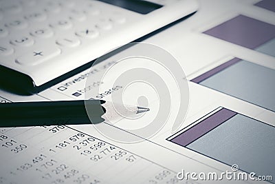 Financial accounting stock market graphs analysis Stock Photo