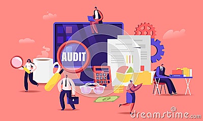 Financial Administration and Audit Concept. Consulting for Company Performance, Analysis, Statistics and Business Vector Illustration