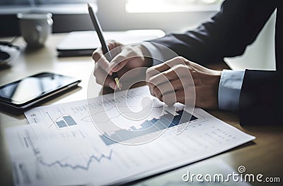 Financial advisor investment report money. Generate Ai Stock Photo