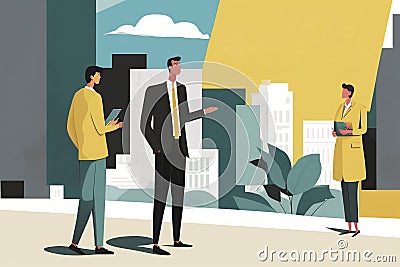 Financial advisor providing advice on investments, created with Generative AI technology Stock Photo