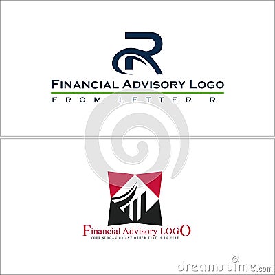 Financial advisory initial letter R logo design Vector Illustration