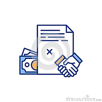 Financial agreement RGB color icon Vector Illustration