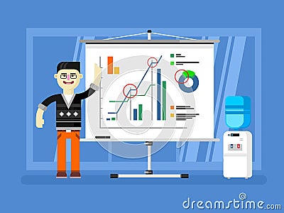 Financial analyst report shows Vector Illustration