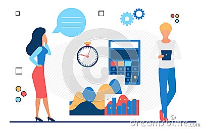 Financial annual business analytics charts reporting company results Vector Illustration