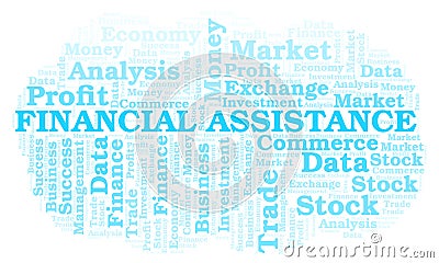 Financial Assistance word cloud. Stock Photo