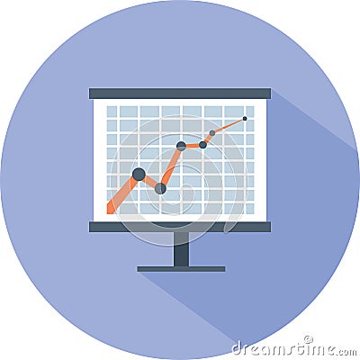 Financial board graph presentation icon. Vector Illustration