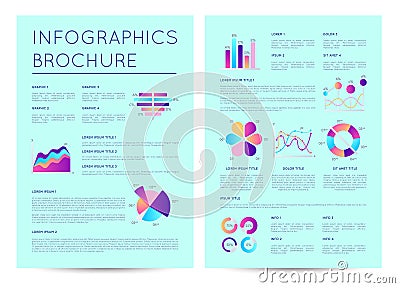 Financial brochure with indicators diagrams Vector Illustration