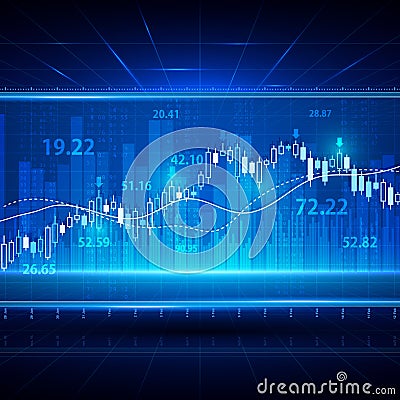 Financial and business abstract background with candle stick graph chart. Stock market investment vector concept Vector Illustration