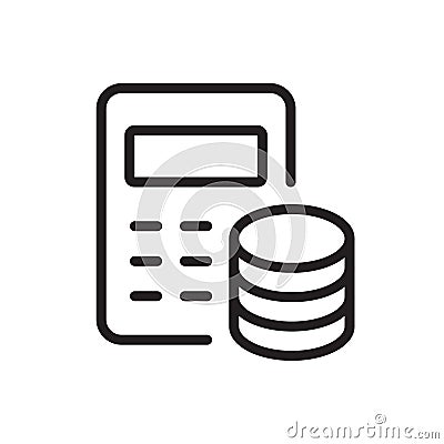 Financial calculation outline icon vector money concept for graphic design, logo, web site, social media, mobile app, ui Vector Illustration