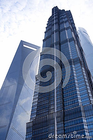 Financial Center, Jin Mao and Shanghai Towers Stock Photo