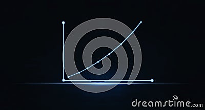 Financial chart on blue light. Growth concept Stock Photo