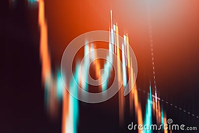 Financial chart with up trend line graph. Stock Photo