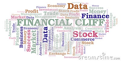 Financial Cliff word cloud. Stock Photo