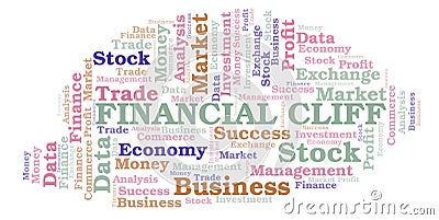 Financial Cliff word cloud. Stock Photo