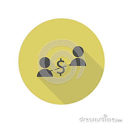 financial communication of people long shadow icon. Simple glyph, flat vector of web icons for ui and ux, website or mobile Stock Photo