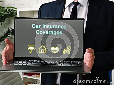 Financial concept about Car Insurance Coverages with sign on the page Stock Photo