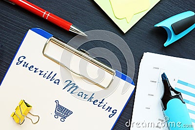 Financial concept about Guerrilla Marketing with sign on the piece of paper Stock Photo