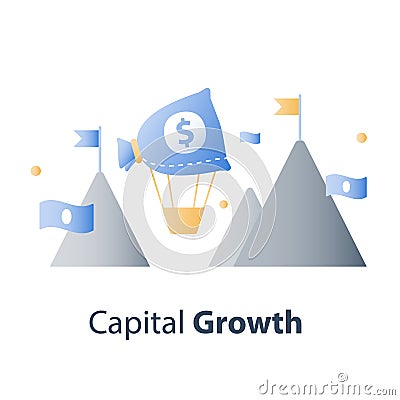 Investment fund, financial concept, new business idea, start up money, capital management Vector Illustration