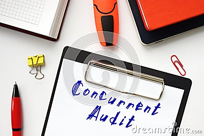Financial concept meaning Concurrent Audit with phrase on the page Stock Photo