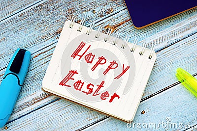 Financial concept meaning Happy Easter with inscription on the page Stock Photo