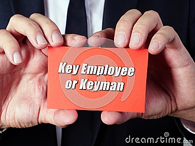 Financial concept meaning Key Employee or Keyman with inscription on the page Stock Photo