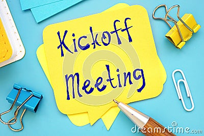 Financial concept meaning Kickoff Meeting with phrase on the page Stock Photo