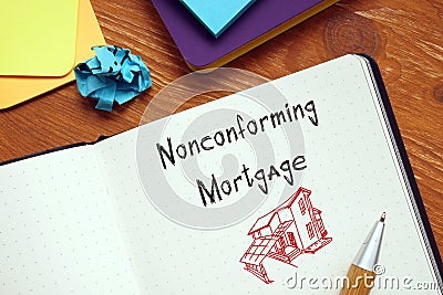 Financial concept meaning Nonconforming Mortgage with phrase on the sheet Stock Photo