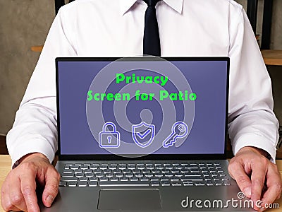 Financial concept meaning Privacy Screen for Patio with sign on the sheet Stock Photo