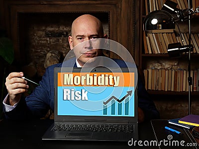 Financial concept about Morbidity Risk with inscription on laptop Stock Photo