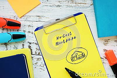 Financial concept about No-Cost Mortgage with phrase on the piece of paper Stock Photo