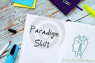Financial concept about Paradigm Shift with sign on the sheet Stock Photo