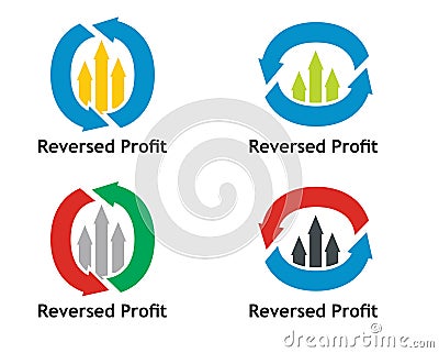 Financial concept. Reversed profit sign Vector Illustration