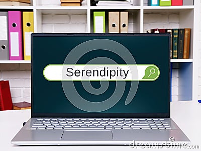 Financial concept about Serendipity with sign on the page Stock Photo