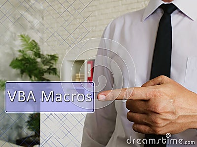 Financial concept about VBA Macros Visual Basic for Applications with sign on the piece of paper Stock Photo