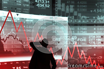 Financial crisis at the stock markets due to coivd-19 pandemic Stock Photo