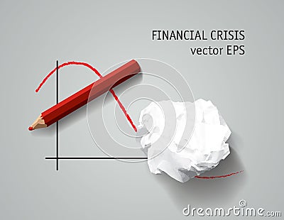 Financial crisis symbol depression business Vector Illustration