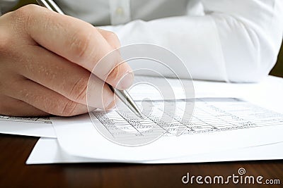 Financial data analyzing. Stock Photo