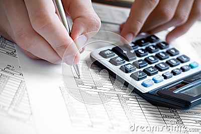 Financial data analyzing. Stock Photo