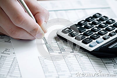 Financial data analyzing. Stock Photo