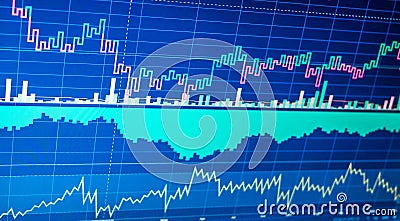 Financial data on a monitor. Stock market and other finance them Stock Photo