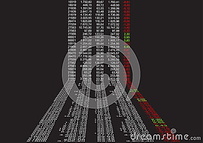 Financial data in perspective Vector Illustration