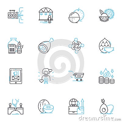 Financial deals linear icons set. Invest, Stocks, Bonds, Forex, Trading, Merger, Acquisition line vector and concept Vector Illustration