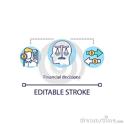 Financial decisions concept icon Vector Illustration
