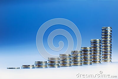 Financial diagram - the graph of economic growth. Stock Photo