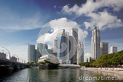 Financial district of Singapore Editorial Stock Photo